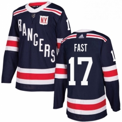 Mens Adidas New York Rangers 17 Jesper Fast Authentic Navy Blue 2018 Winter Classic NHL Jersey 