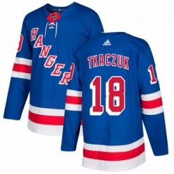 Mens Adidas New York Rangers 18 Walt Tkaczuk Premier Royal Blue Home NHL Jersey 