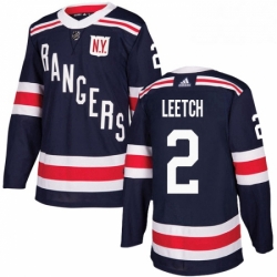 Mens Adidas New York Rangers 2 Brian Leetch Authentic Navy Blue 2018 Winter Classic NHL Jersey 