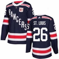 Mens Adidas New York Rangers 26 Martin St Louis Authentic Navy Blue 2018 Winter Classic NHL Jersey 