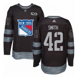 Mens Adidas New York Rangers 42 Brendan Smith Premier Black 1917 2017 100th Anniversary NHL Jersey 