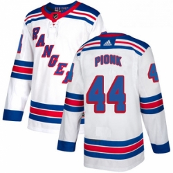 Mens Adidas New York Rangers 44 Neal Pionk White Road Authentic Stitched NHL Jersey 