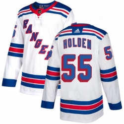 Mens Adidas New York Rangers 55 Nick Holden Authentic White Away NHL Jersey 