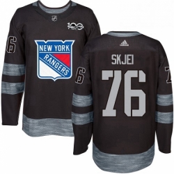 Mens Adidas New York Rangers 76 Brady Skjei Premier Black 1917 2017 100th Anniversary NHL Jersey 