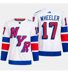 Men's New York Rangers #17 Blake Wheeler White 2024 Stadium Series Stitched Jersey