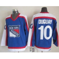 New York Rangers #10 Ron Duguay Blue&White CCM Throwback Stitched NHL Jersey