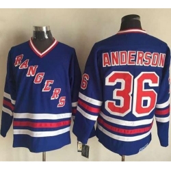 Rangers #36 Glenn Anderson Blue CCM Heroes of Hockey Alumni Stitched NHL Jersey