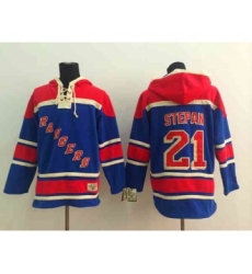 nhl jerseys new york rangers #21 stepan blue[pullover hooded sweatshirt][stepan]