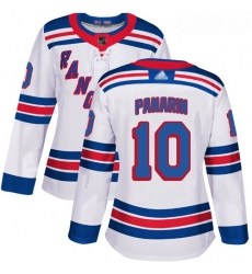 Rangers #10 Artemi Panarin White Road Authentic Women Stitched Hockey Jersey