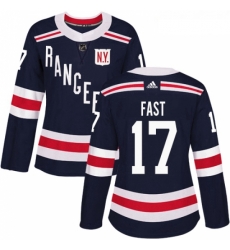 Womens Adidas New York Rangers 17 Jesper Fast Authentic Navy Blue 2018 Winter Classic NHL Jersey 