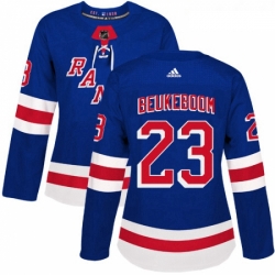 Womens Adidas New York Rangers 23 Jeff Beukeboom Authentic Royal Blue Home NHL Jersey 