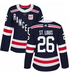 Womens Adidas New York Rangers 26 Martin St Louis Authentic Navy Blue 2018 Winter Classic NHL Jersey 