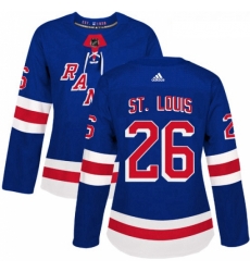 Womens Adidas New York Rangers 26 Martin St Louis Authentic Royal Blue Home NHL Jersey 