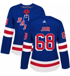 Womens Adidas New York Rangers 68 Jaromir Jagr Premier Royal Blue Home NHL Jersey 