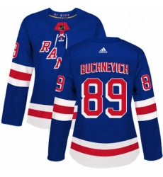 Womens Adidas New York Rangers 89 Pavel Buchnevich Authentic Royal Blue Home NHL Jersey 