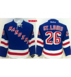 Womens New York Rangers #26 Martin St.Louis Blue Home Stitched NHL Jersey