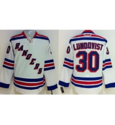 Kids New York Rangers #30 Henrik Lundqvist White NHL Jerseys