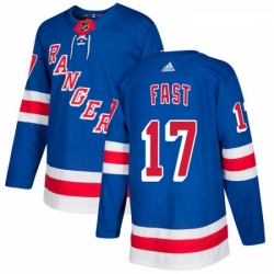 Youth Adidas New York Rangers 17 Jesper Fast Premier Royal Blue Home NHL Jersey 