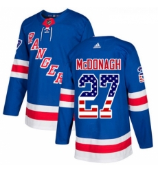 Youth Adidas New York Rangers 27 Ryan McDonagh Authentic Royal Blue USA Flag Fashion NHL Jersey 