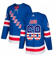 Youth Adidas New York Rangers 68 Jaromir Jagr Authentic Royal Blue USA Flag Fashion NHL Jersey 