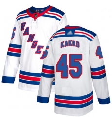 Youth Rangers 24 Kaapo Kakko White Road Authentic Stitched Hockey Jersey