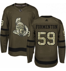 Mens Adidas Ottawa Senators 59 Alex Formenton Premier Green Salute to Service NHL Jersey 