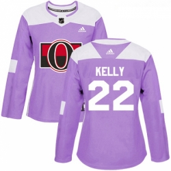 Womens Adidas Ottawa Senators 22 Chris Kelly Authentic Purple Fights Cancer Practice NHL Jersey 