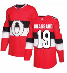 Youth Adidas Ottawa Senators 19 Derick Brassard Authentic Red 2017 100 Classic NHL Jersey 