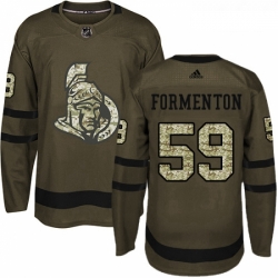 Youth Adidas Ottawa Senators 59 Alex Formenton Authentic Green Salute to Service NHL Jersey 