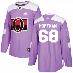 Youth Adidas Ottawa Senators 68 Mike Hoffman Authentic Purple Fights Cancer Practice NHL Jersey 