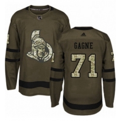 Youth Adidas Ottawa Senators 71 Gabriel Gagne Premier Green Salute to Service NHL Jersey 