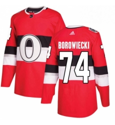 Youth Adidas Ottawa Senators 74 Mark Borowiecki Authentic Red 2017 100 Classic NHL Jersey 