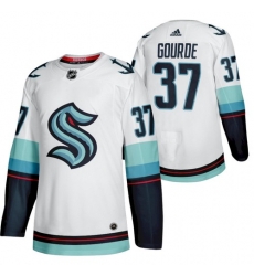 Men Seattle 37 Kraken Yanni Gourde 2022 Away White Jersey