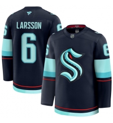 Men Seattle Kraken 6 Adam Larsson Navy 2024 25 Home Stitched Hockey Jersey