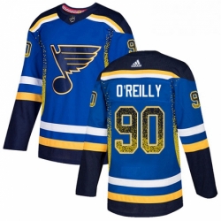 Mens Adidas St Louis Blues 90 Ryan OReilly Authentic Blue Drift Fashion NHL Jerse