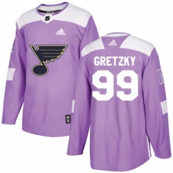 Mens Adidas St Louis Blues 99 Wayne Gretzky Authentic Purple Fights Cancer Practice NHL Jersey 