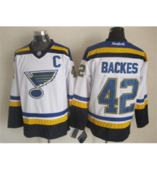 NHL St. Louis Blues #42 David Backes blue-white jerseys