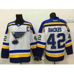 nhl jerseys st. louis blues #42 backes white[patch C]