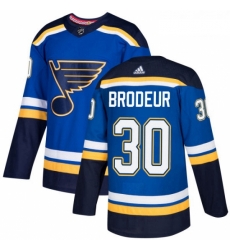 Youth Adidas St Louis Blues 30 Martin Brodeur Authentic Royal Blue Home NHL Jersey 