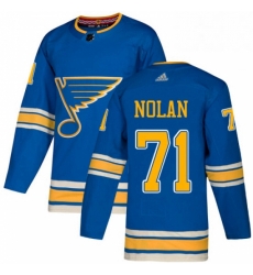 Youth Adidas St Louis Blues 71 Jordan Nolan Authentic Navy Blue Alternate NHL Jersey 