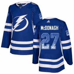 Mens Adidas Tampa Bay Lightning 27 Ryan McDonagh Authentic Blue Drift Fashion NHL Jersey 