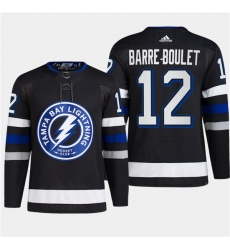 Men's Tampa Bay Lightning #12 Alex Barre-Boulet Black 2024 Stadium Series Stitched Jersey