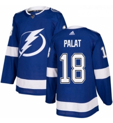 Youth Adidas Tampa Bay Lightning 18 Ondrej Palat Authentic Royal Blue Home NHL Jersey 