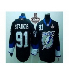 youth nhl jerseys tampa bay lightning #91 stamkos black[2015 stanley cup]