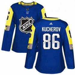 Womens Adidas Tampa Bay Lightning 86 Nikita Kucherov Authentic Royal Blue 2018 All Star Atlantic Division NHL Jersey 