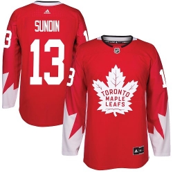 Maple Leafs #13 Mats Sundin Red Alternate Stitched NHL Jersey