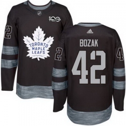 Maple Leafs #42 Tyler Bozak Black 1917 2017 100th Anniversary Stitched NHL Jersey