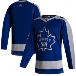 Men Toronto Maple Leafs Blank Blue 2020 21 Reverse Retro Adidas Jersey