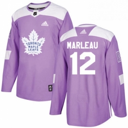 Mens Adidas Toronto Maple Leafs 12 Patrick Marleau Authentic Purple Fights Cancer Practice NHL Jersey 