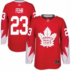 Mens Adidas Toronto Maple Leafs 23 Eric Fehr Premier Red Alternate NHL Jersey 